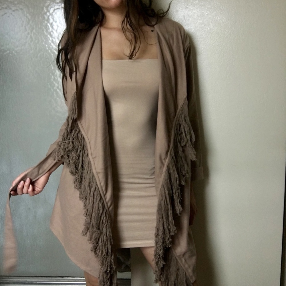 Fringe overcoat